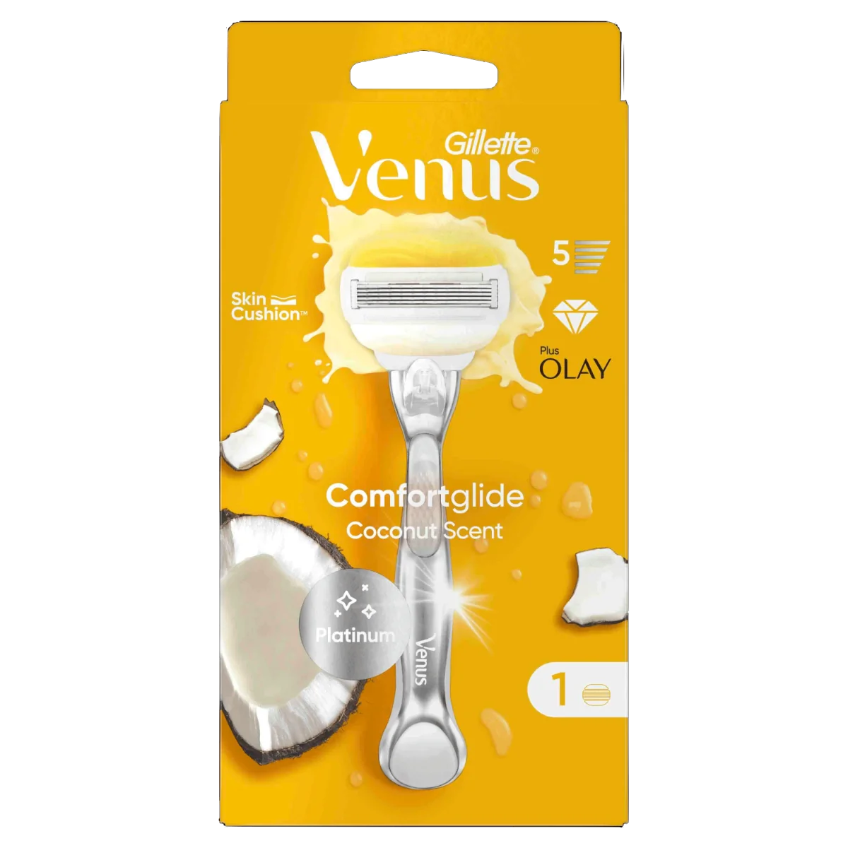 VENUS COMFORTGLIDE COCONUT STROJCEK+1NH 1×1 ks, dámsky holiaci strojček