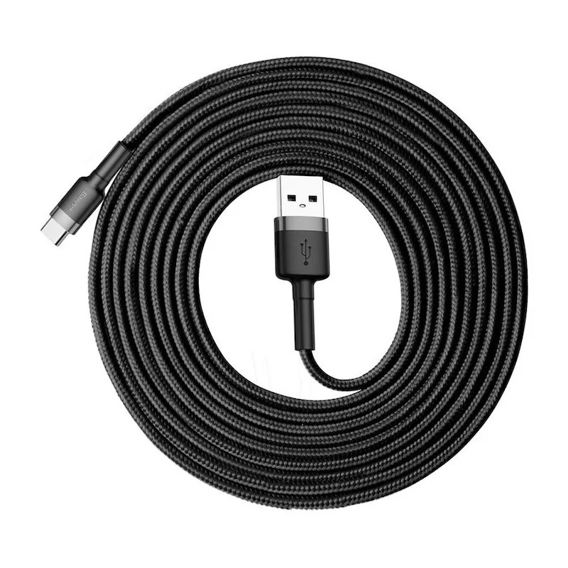 Baseus Cafule kábel USB / USB-C QC 3.0 2A 3m, čierny/sivý