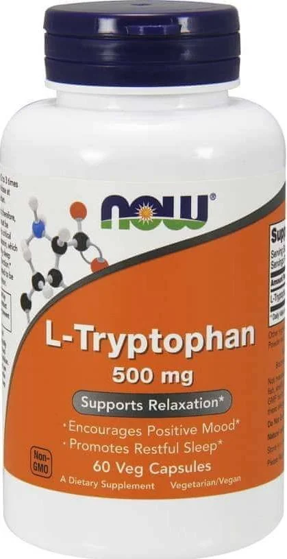 Now Foods L-tryptofán 500 mg 1×60 cps, výživový doplnok