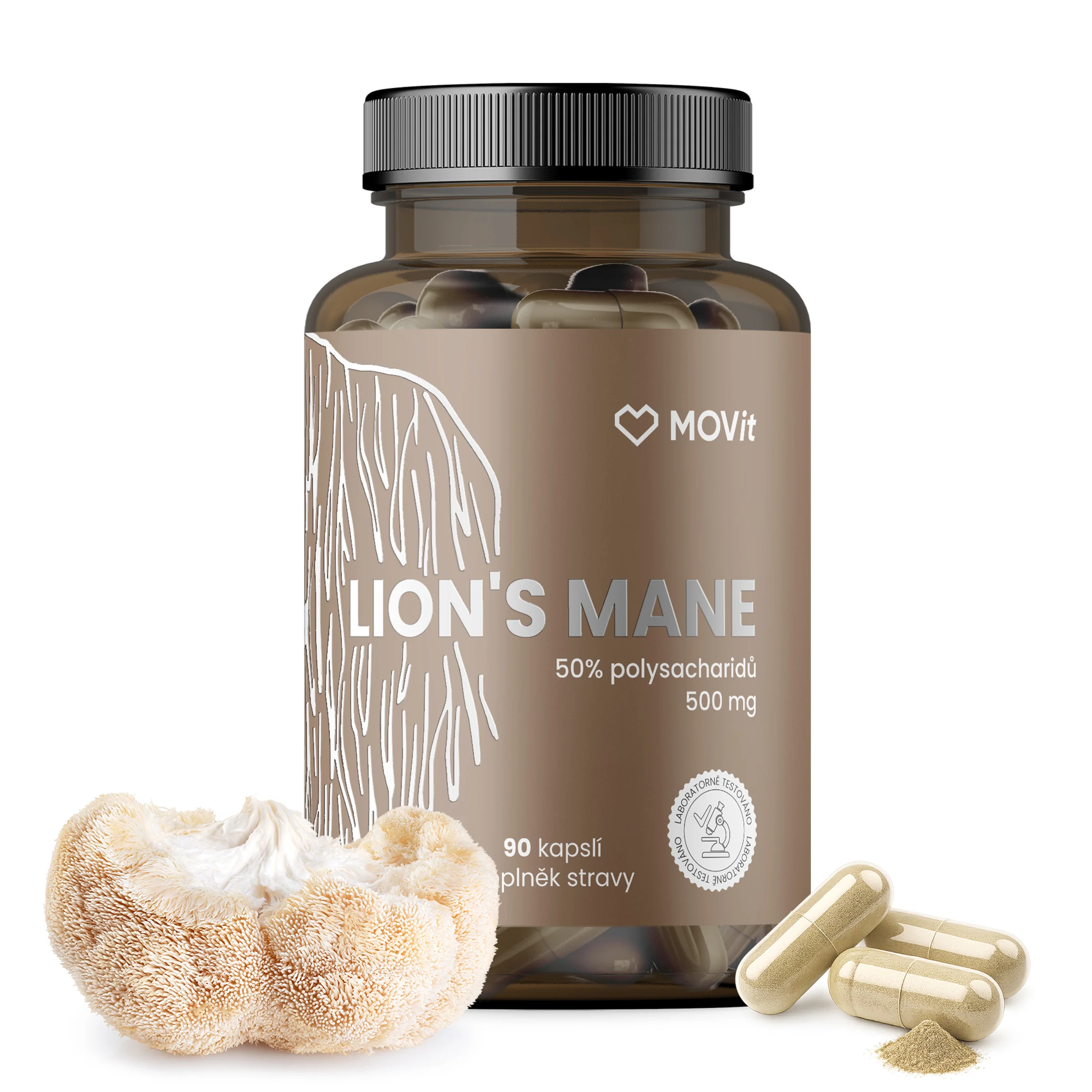 MOVit Hericium - Lion's mane 50% polysach. 500 mg 90 cps