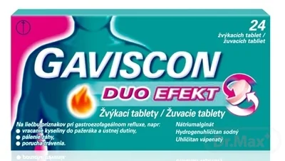GAVISCON DUO EFEKT žuvacie tablety 1×24 tbl, liek