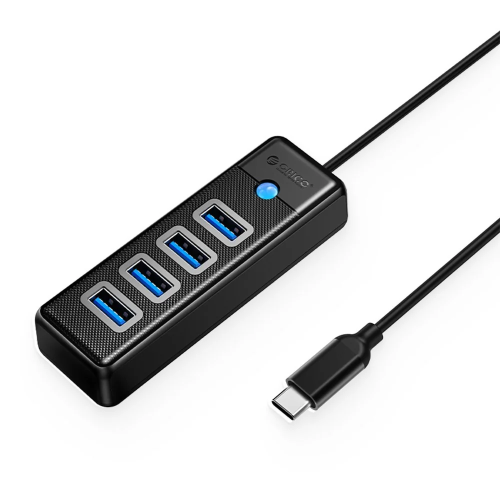 Orico PW4U-C3 HUB adaptér USB-C - 4x USB 3.0 1m, čierny