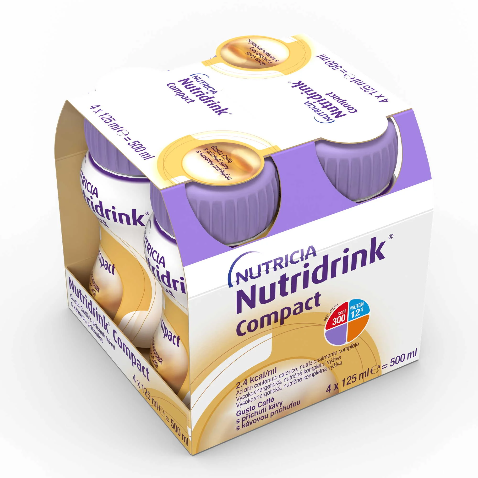 NUTRIDRINK Compact s kávovou príchuťou 4 × 125 ml