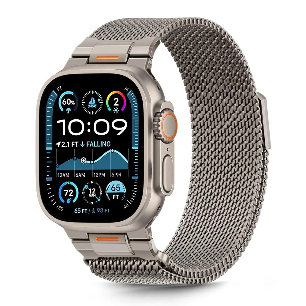 Tech-Protect Milano Vanguard remienok na Apple Watch 44/45/46/49mm, titanium tanium