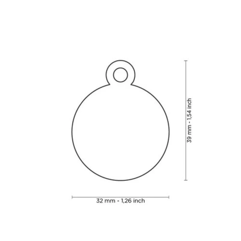 MF BIG ROUND ALUMINUM BLUE gravírovateľný prívesok 3,93x3,17cm