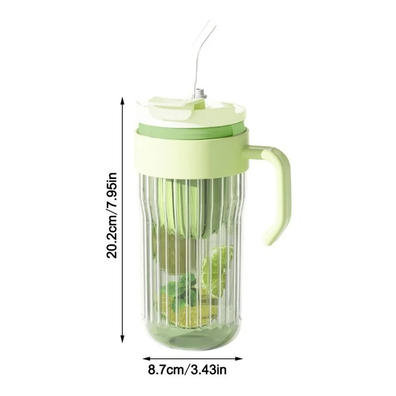 Livefy pohár so slamkou Ribbed 550ml, fialový
