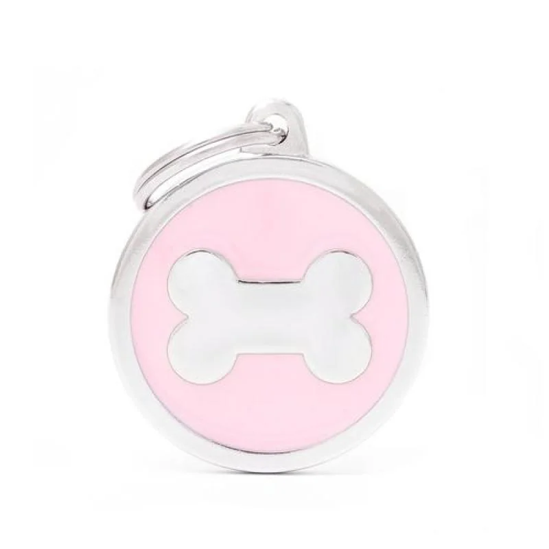 MF PINK BIG CIRCLE BONE 3,93x3,17 cm gravírovateľný prívesok 