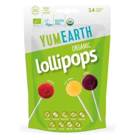 YumEarth Ovocné lízanky kyslé 85 g