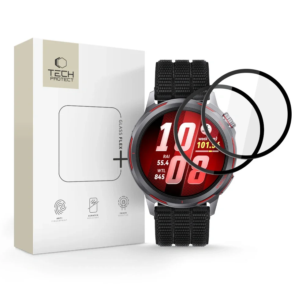 Tech-Protect Glass Flex 2x ochranné sklo na Huawei Watch GT Runner 2, čierne čierne