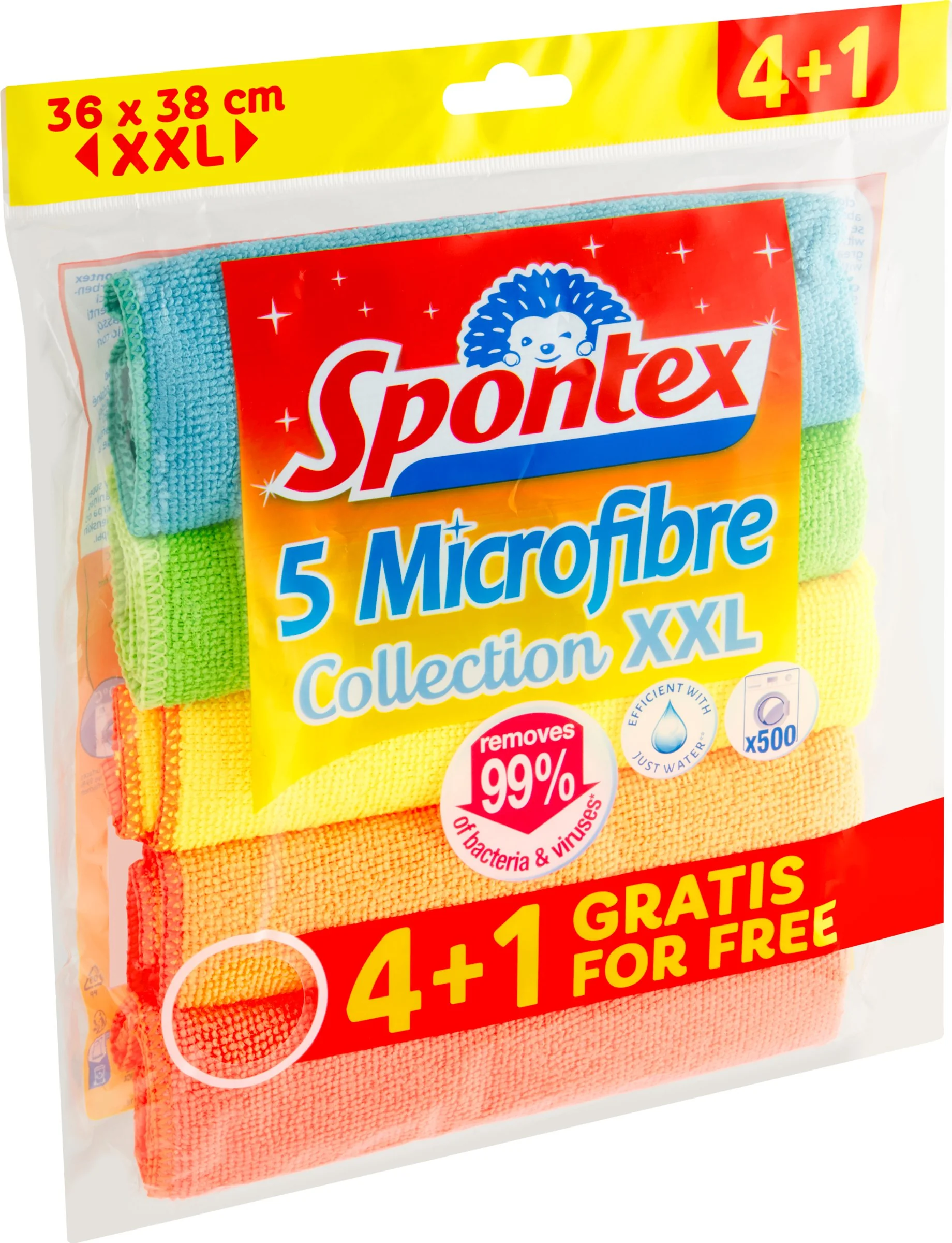Spontex utierka z mikrovlákna XXL 4+1 1×5 ks, utierka z mikrovlákna XXL