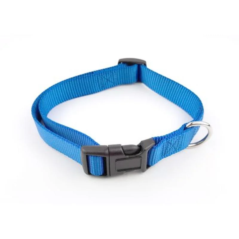 COBBYS PET Nastaviteľný textilný obojok 2,5x40-55cm modrý