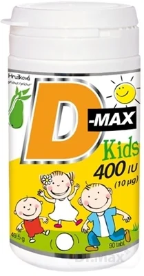 Vitabalans D-max Kids 400 IU (10 µg) 1×90 tbl, vitamín D3 pre deti