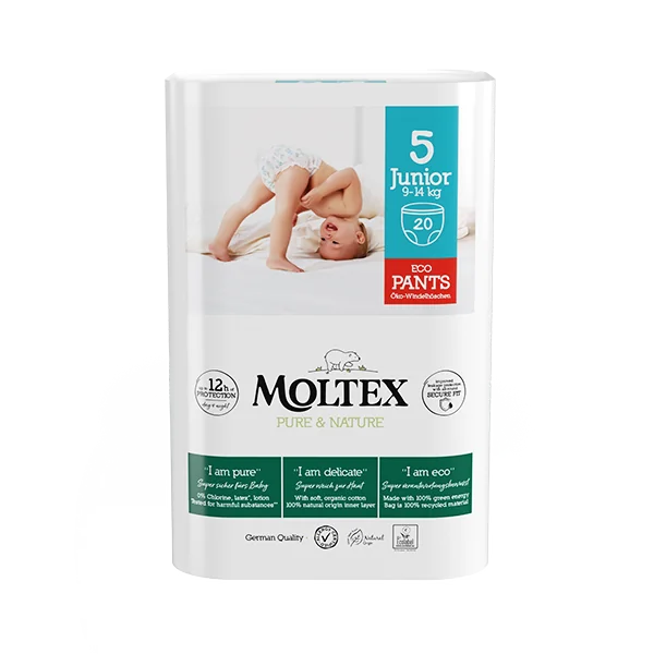 Moltex Pure & Nature Naťahovacie plienkové nohavičky Junior 9 - 14 kg 1×20 ks, plienkové nohavičky
