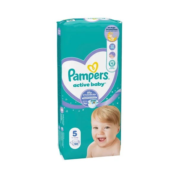 Pampers Active Baby, veľkosť 5 50 ks