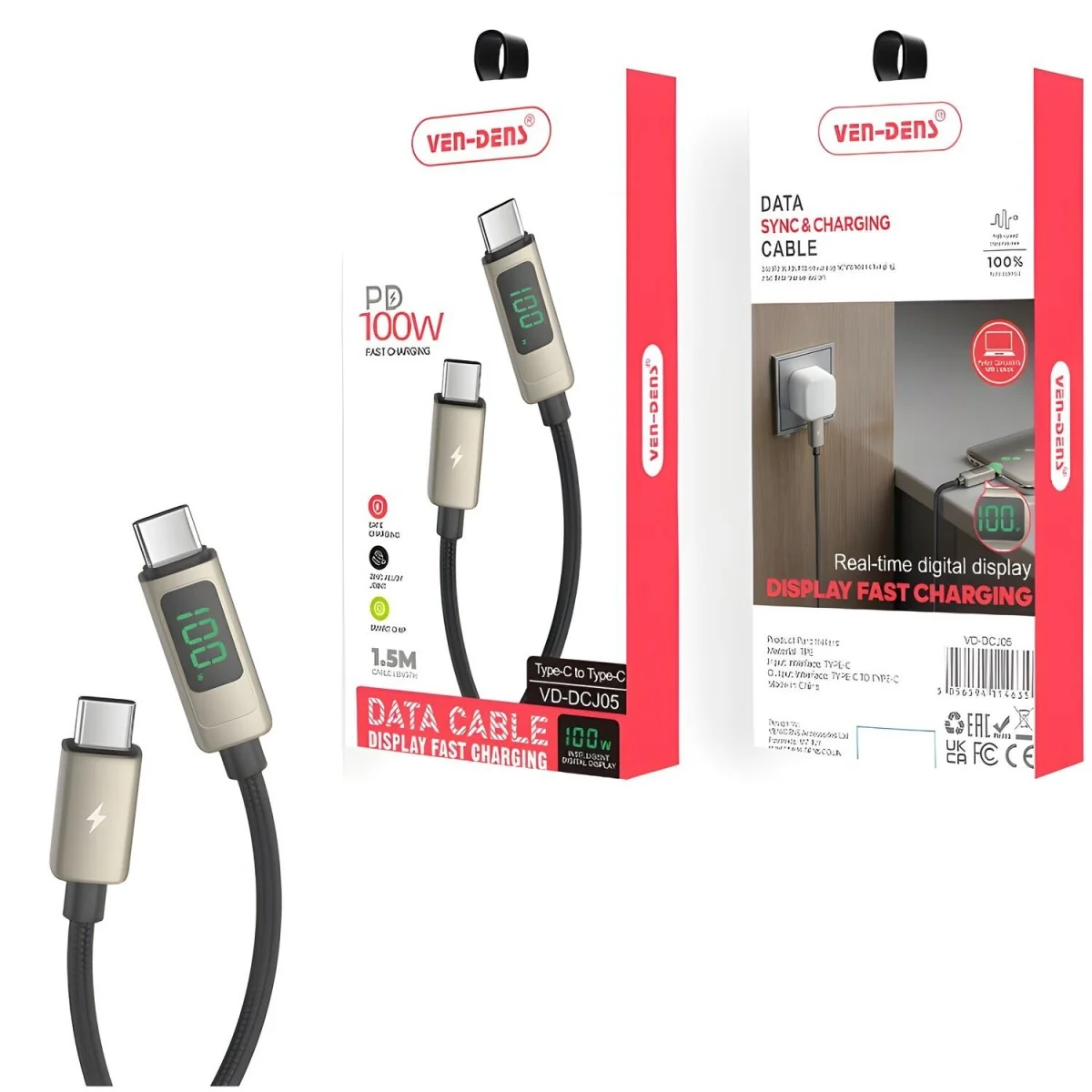 Rýchlonabíjací Type-C na Type-C dátový kábel 1.5 m - 60W