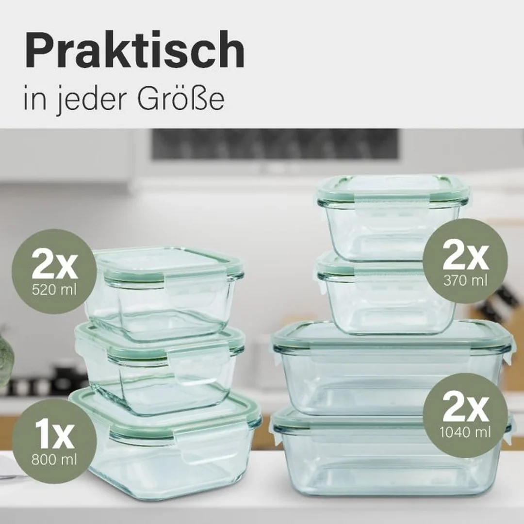 Classbach 7-dielna sada sklenených nádob 1040/800/520/370 ml