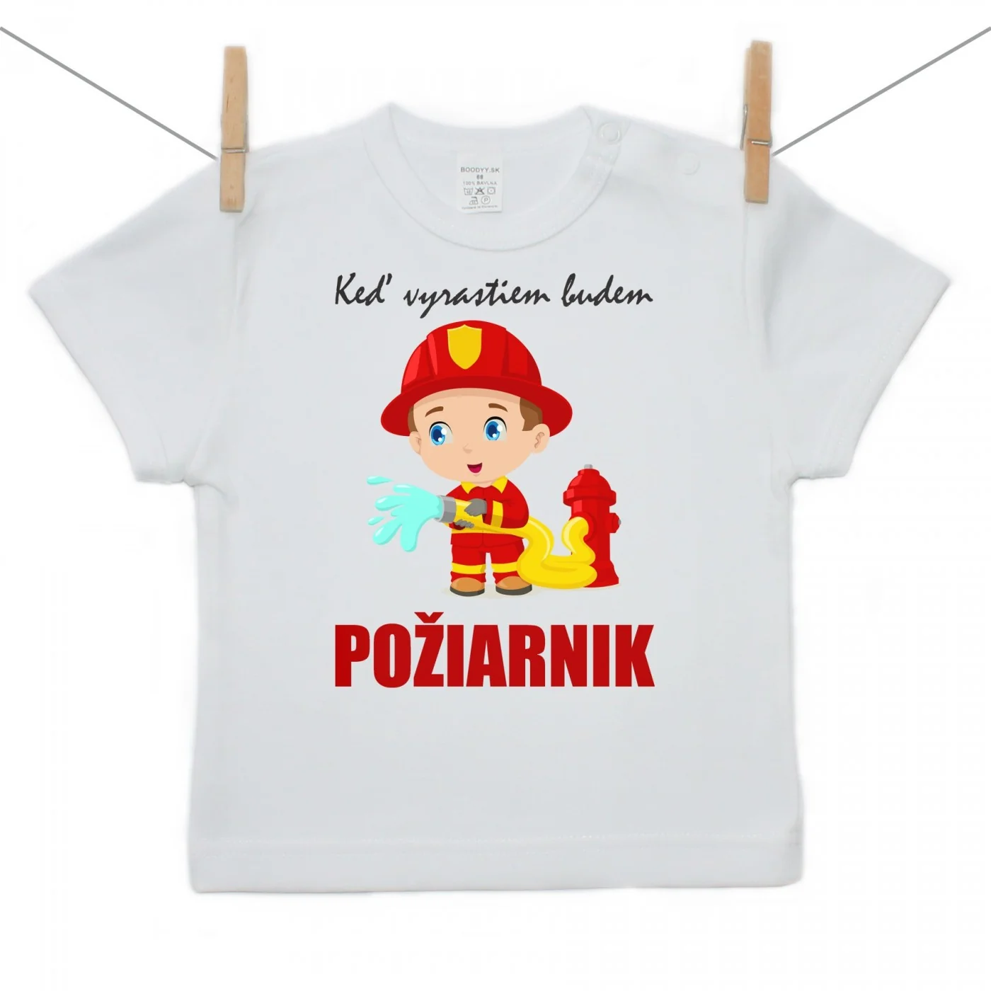 Boodyy Tričko s krátkym rukávom Keď vyrastiem budem požiarnik Veľkosť: 74
