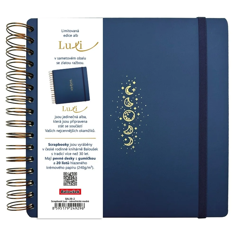 Luxi scrapbook 21 × 21 cm, lamino námornícka modrá
