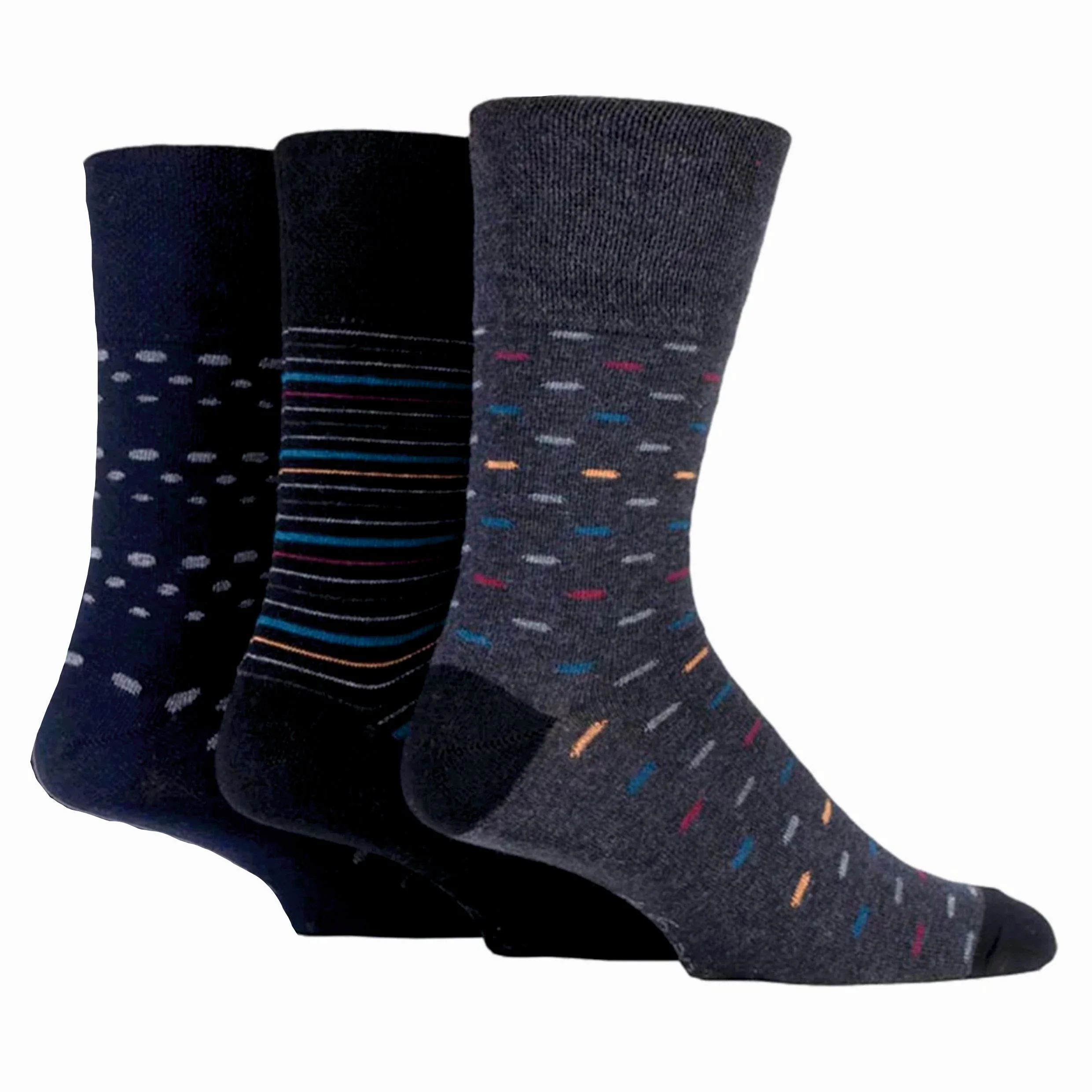 Pánske 3 páry módne ponožky Gentle Grip URBAN LAIR voľný lem Veľkosť ponožiek 39-45