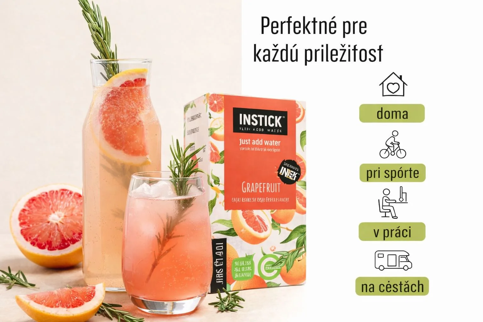 Mix set 6 príchutí - instantné nápoje bez cukru 72 stickov na prípravu 36-72 lit nápoja bez cukru s vitamínom C