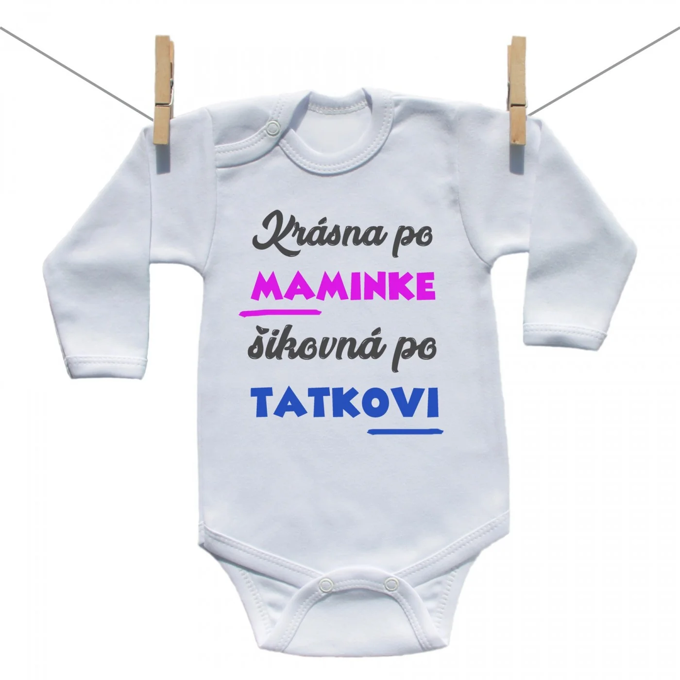 Boodyy Body s dlhým rukávom Krásna po maminke, šikovná po tatkovi Veľkosť: 68