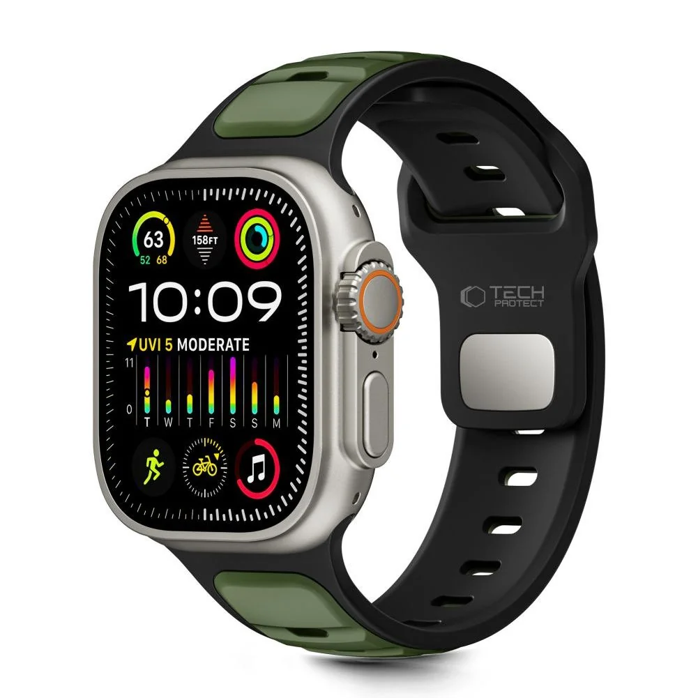 Tech-Protect Iconband Line remienok na Apple Watch 44/45/46/49mm, black/green k/green