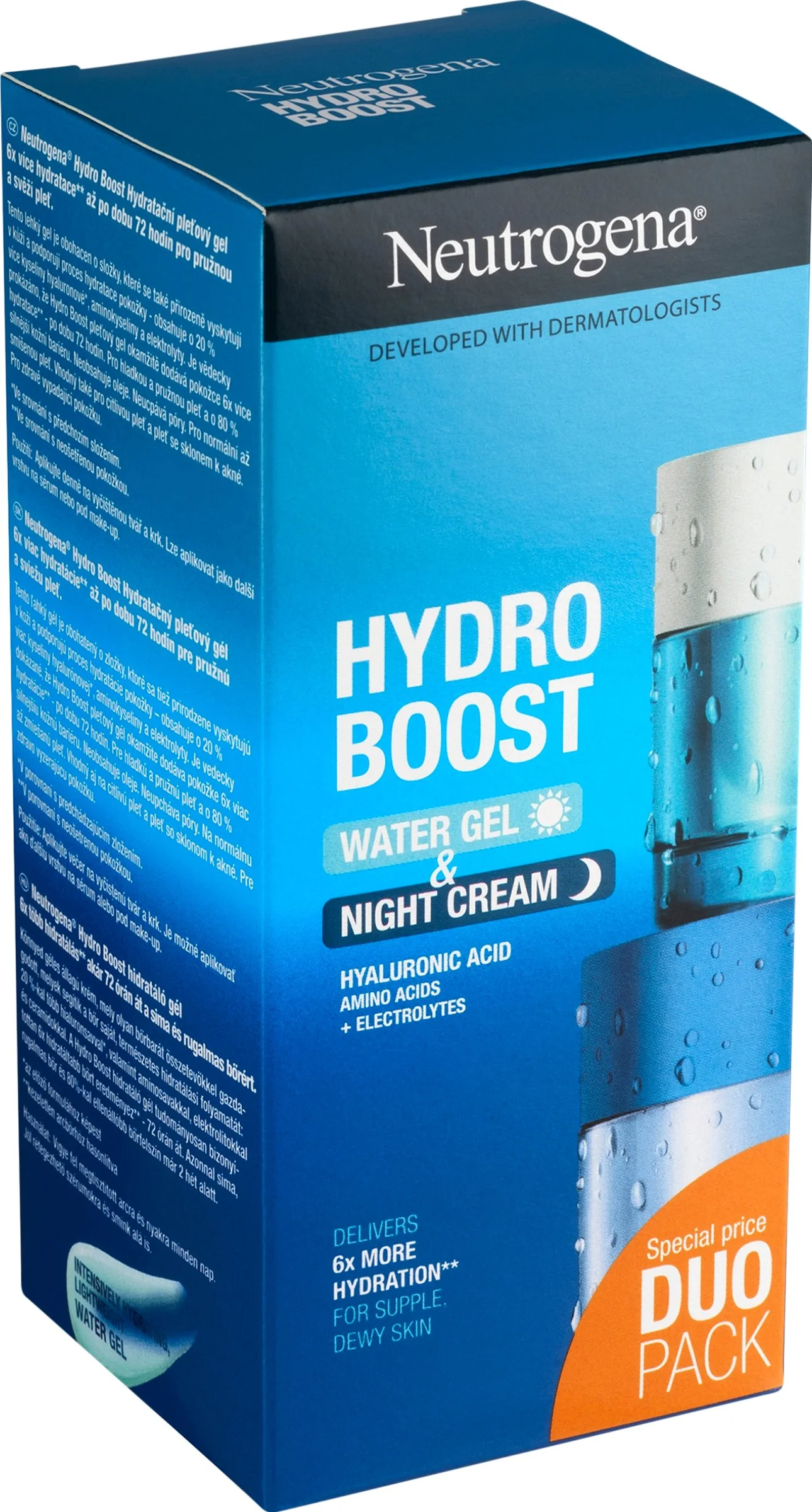 NEUTROGENA® Hydro Boost DUOPack hydratačný pleťový gél + nočný krém 2x50ml 2×50ml, hydratačný krém