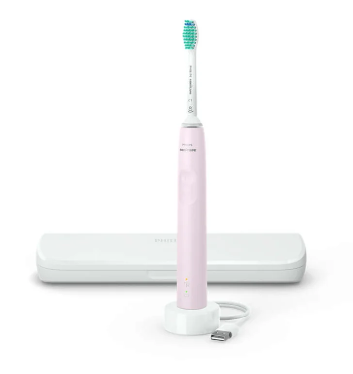Philips Sonicare 3100 HX3673/11 s cestovným puzdrom, ružová 1×1 ks, sonická zubná kefka
