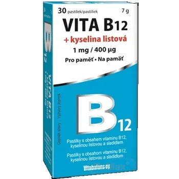 Vitabalans VITA B12 + kyselina listová 1×30 tbl, vitamín B12