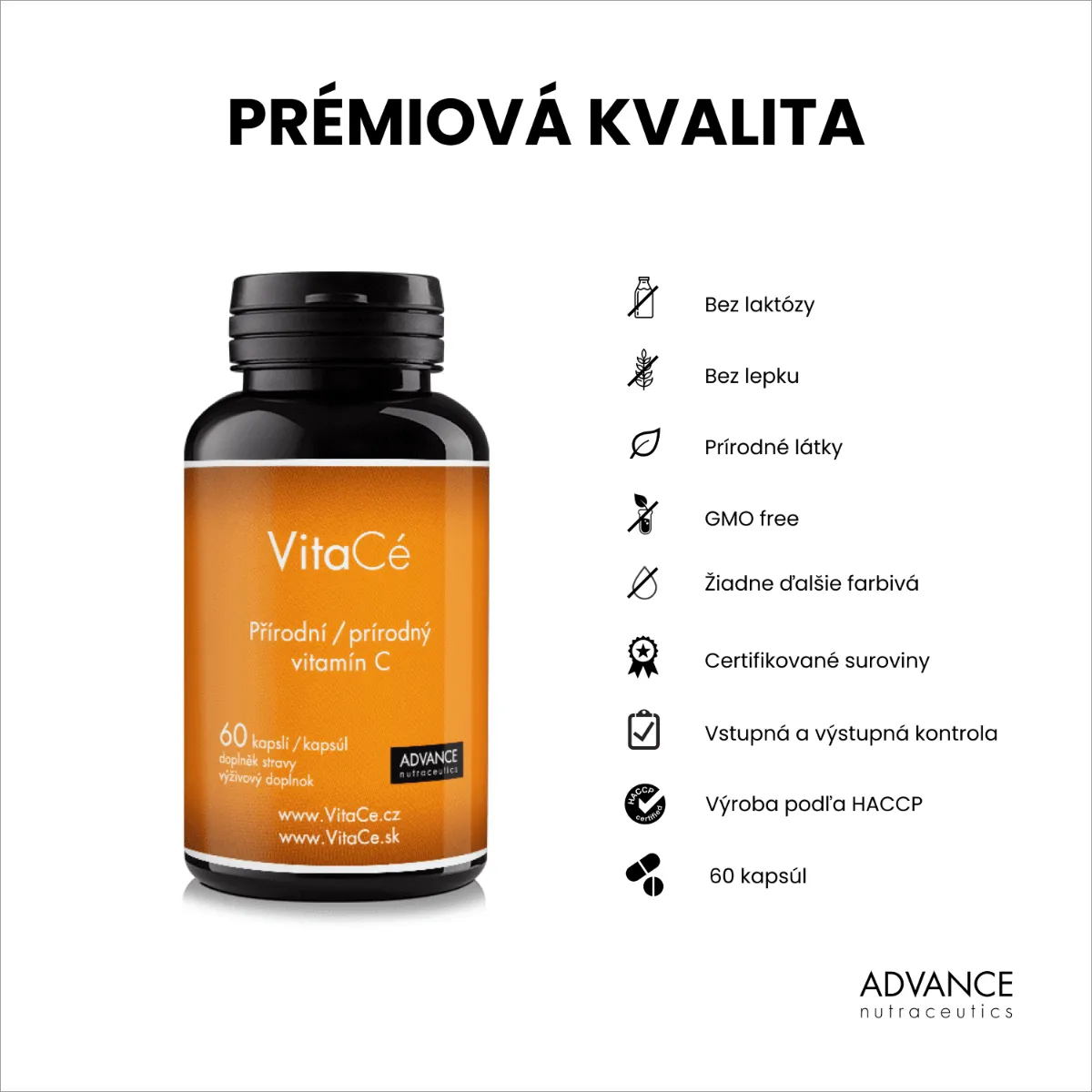 VitaCé ADVANCE 60 cps. najsilnejší prírodný vitamín C 1×60 cps, výživový doplnok