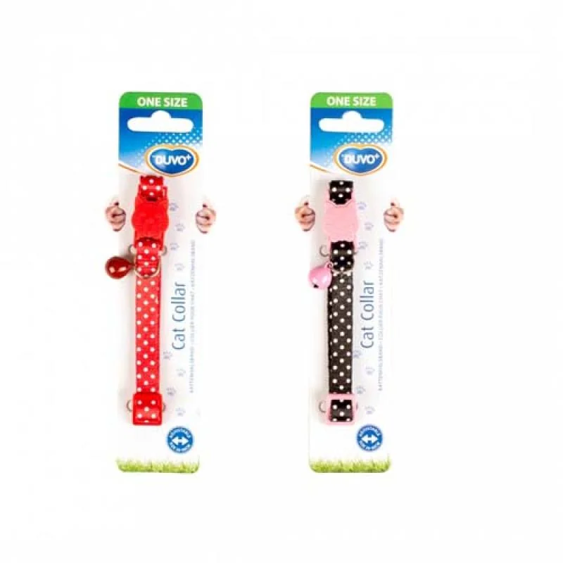 DUVO+ Obojok pre mačky WHITE DOTS 20-30cm/10mm 1ks
