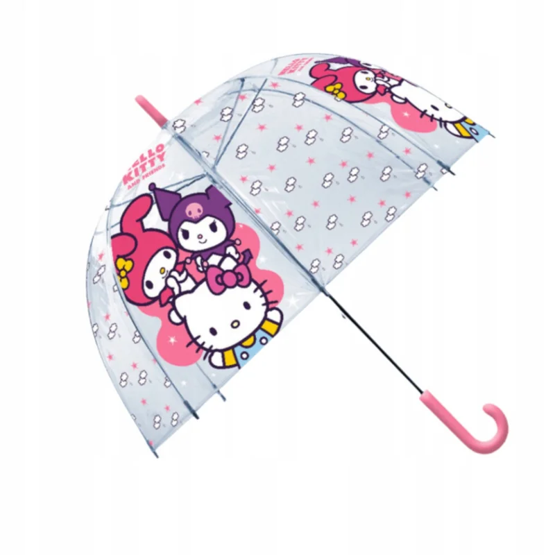 Kids Euroswan Detský priehľadný dáždnik Sanrio Hello Kitty & Friends
