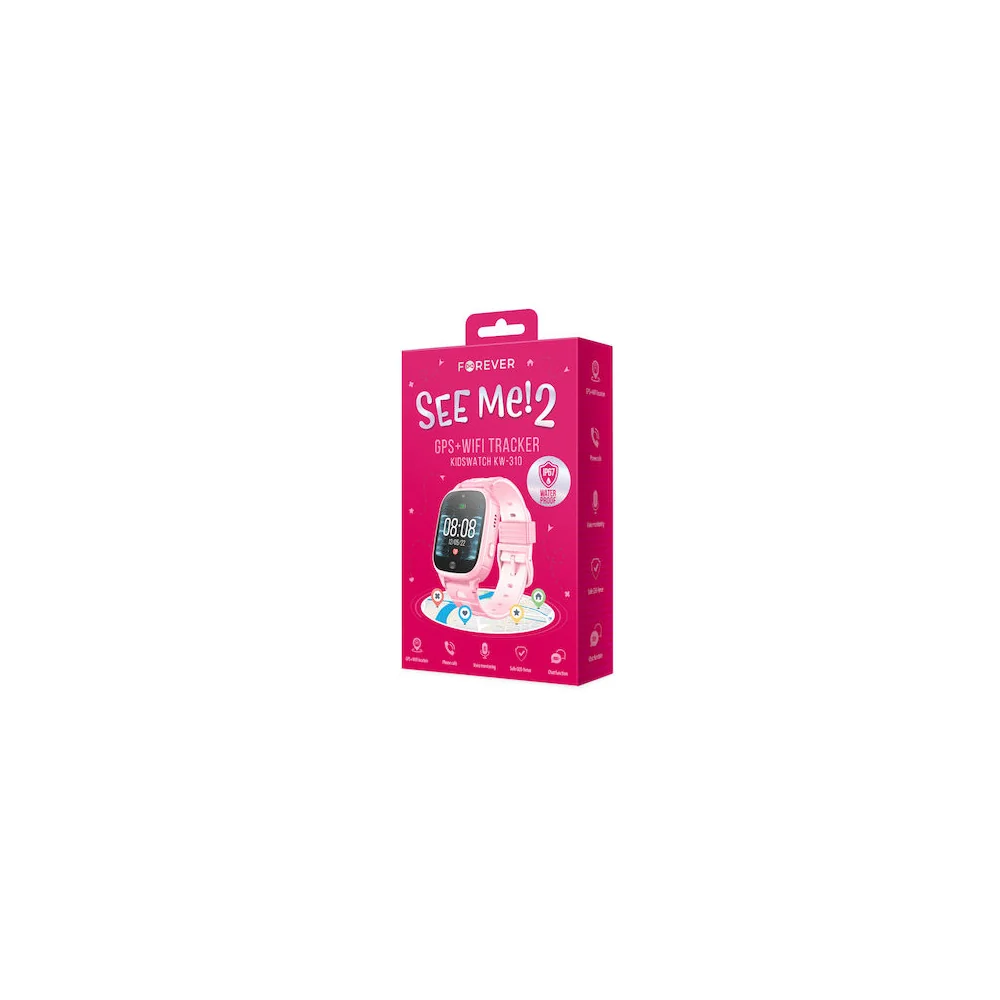 Hodinky SMART FOREVER KIDS KW-310 ružové GPS/WFI/LBS