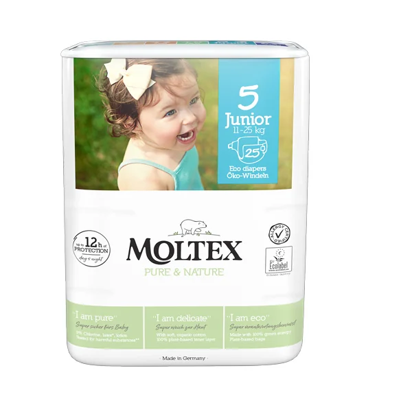 Moltex Pure & Nature Plienky Junior 11-16 kg 1×25 ks, EKO plienky