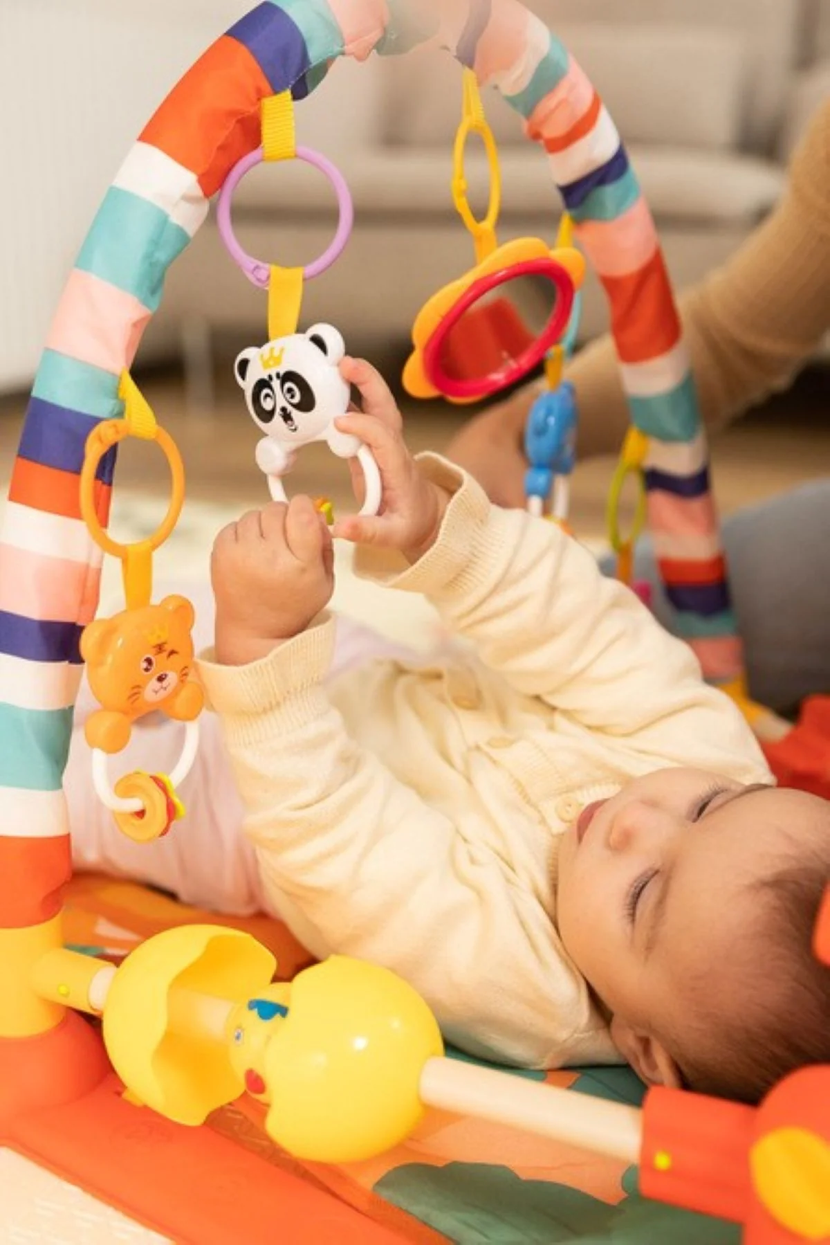 Vzdelávacia edukačná hracia podložka so zvukmi ZOO - tyrkysová