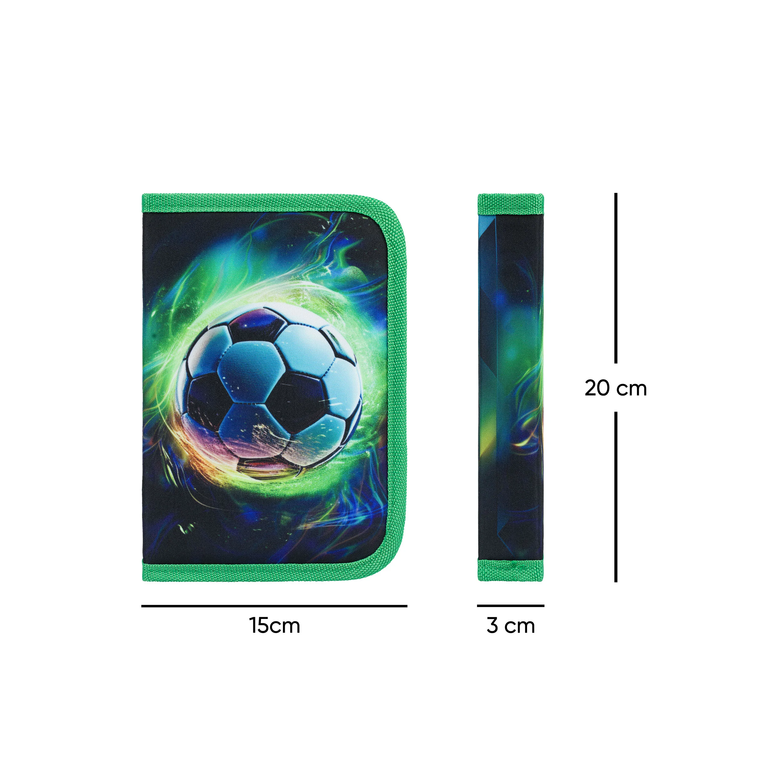 Jednopatrový školský peračník Futbalová lopta zelený 1-poschodový, zelený