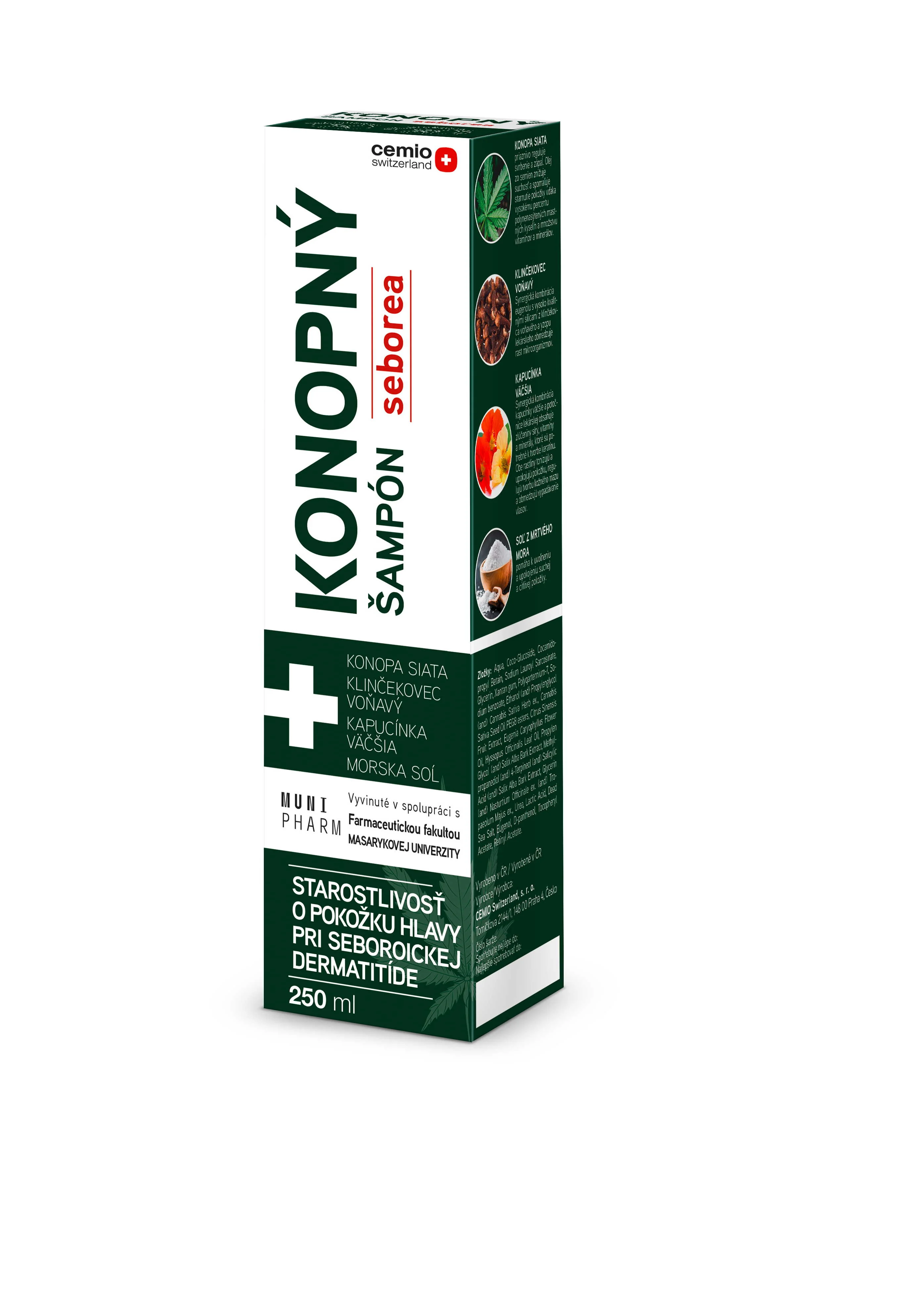Cemio KONOPNÝ šampón SEBOREA 250 ml