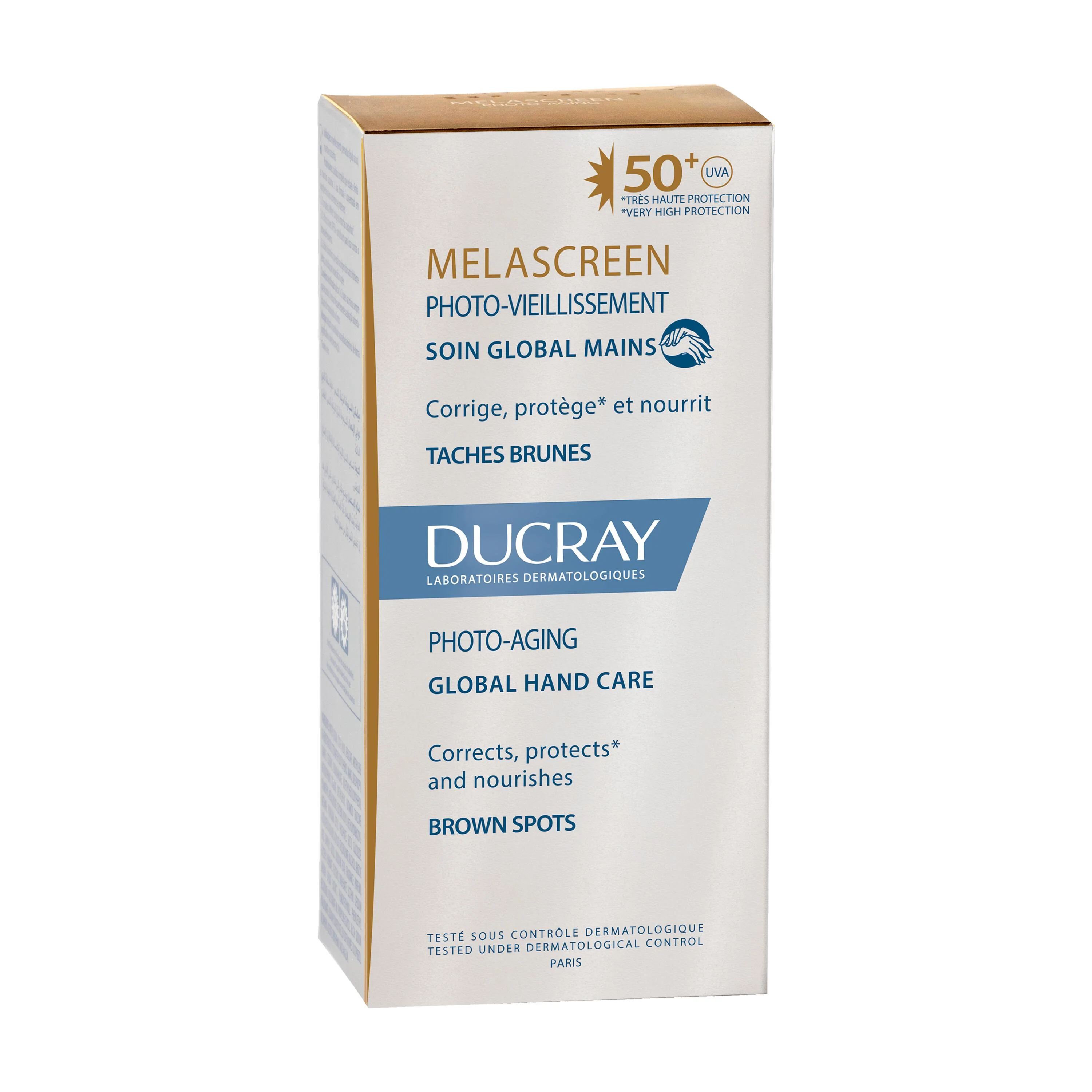 DUCRAY MELASCREEN SOIN GLOBAL MAINS SPF50+ 1×30 ml, fotostarnutie - komplexné sérum (zľava)
