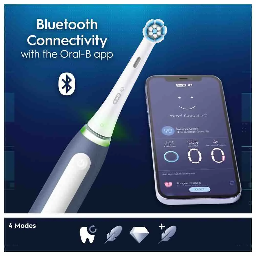 Oral-B EK iO Teen Blue + držiak zubnej kefky + cestovné púzdro + 1NH 1×1 set, elektrická zubná kefka