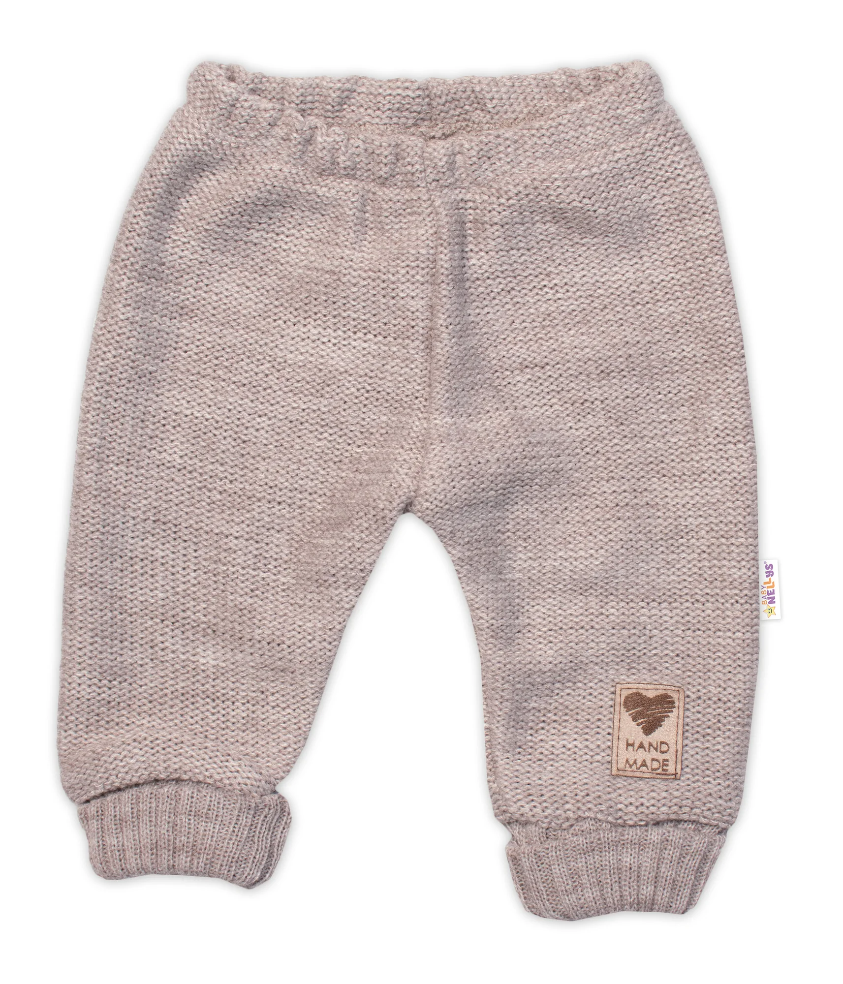 Pletené dojčenské nohavice Hand Made Baby Nellys, béžové, veľ. 68/74