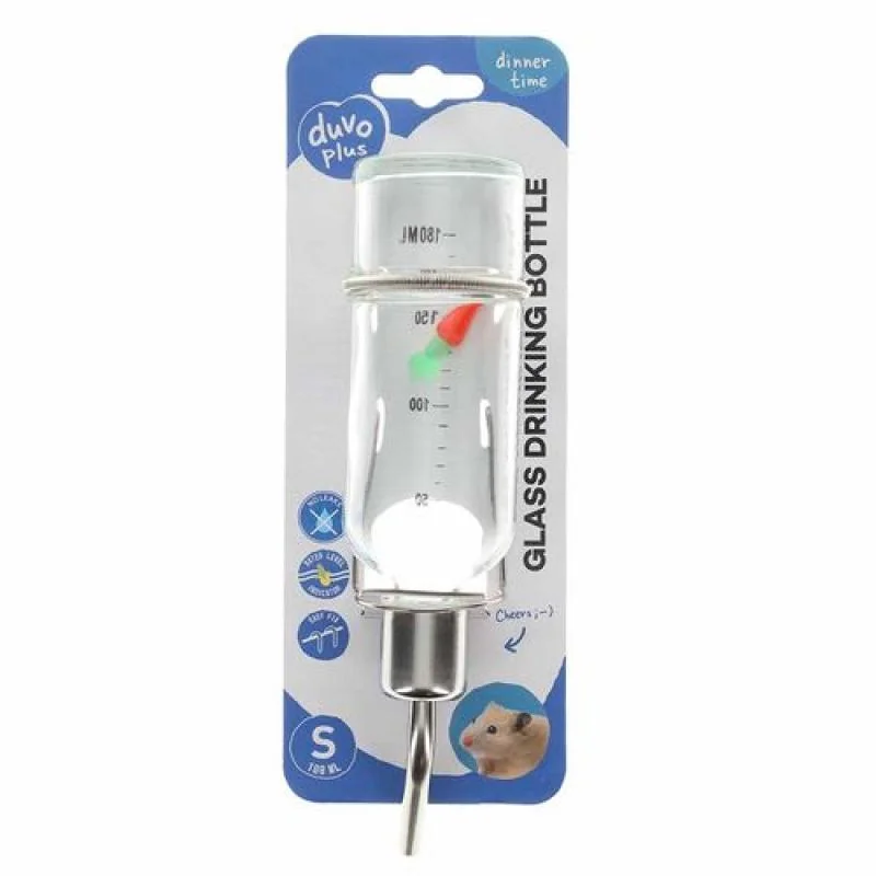 DUVO+ Sklenená napájačka pre drobné hlodavce -S  180ml