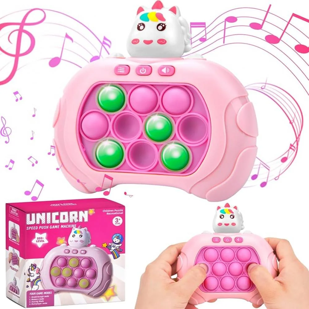 Herná konzola Skill Game Teddy Pop It - Hnedá 3 úrovne obtiažnosti, veselá hudba
