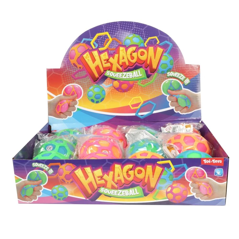 2x Antistres Stláčacia loptička - sieťovaná guľa Hexagon-Toi Toys