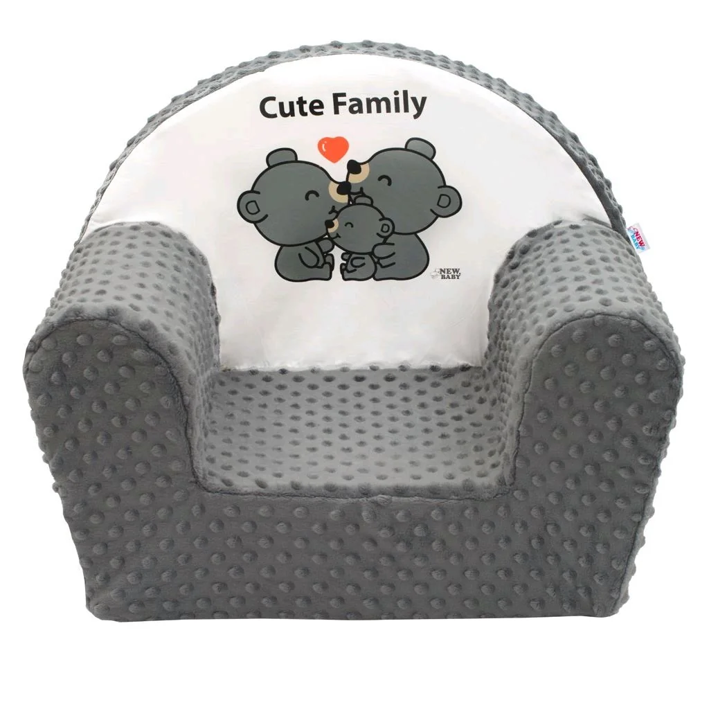 Detské kreslo z Minky New Baby Cute Family sivé , 20C41222