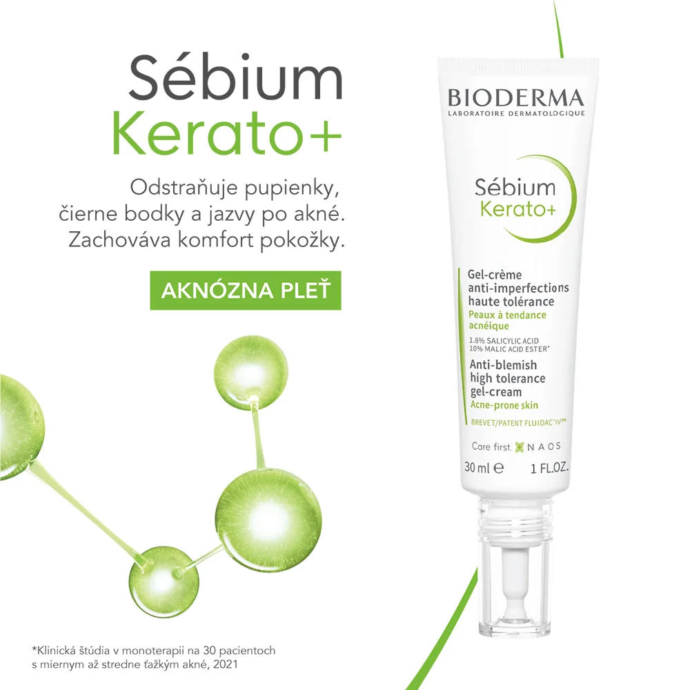 BIODERMA Sébium Kerato+ gél-krém na akné s vysokou toleranciou 1×30 ml, pleťový krém