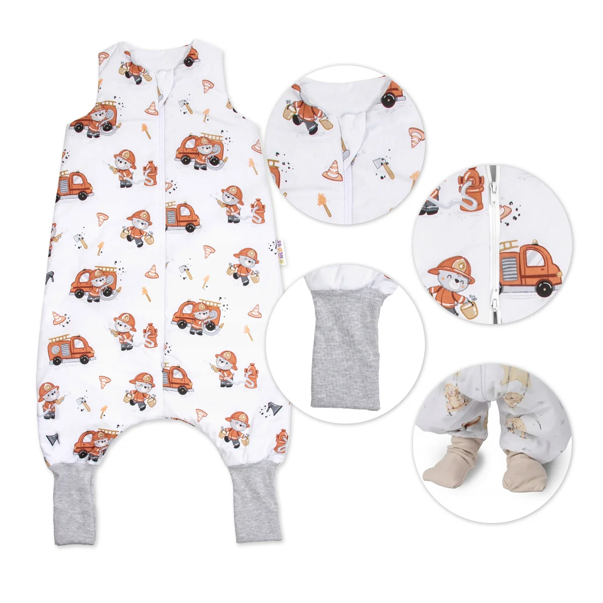 Spací vak so zahrnovacími nohavičkami Baby fireman, veľ. M, 86/104