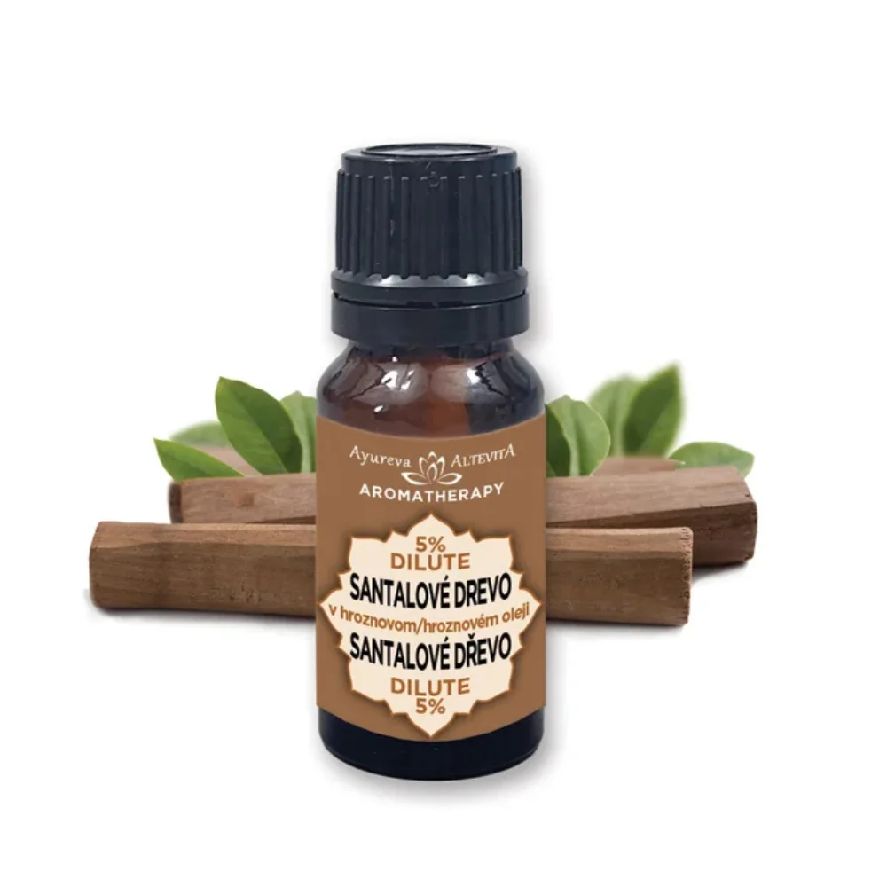 5% dilute SANTALOVÉ DREVO v hroznovom oleji Olej exotiky a erotiky 10ml