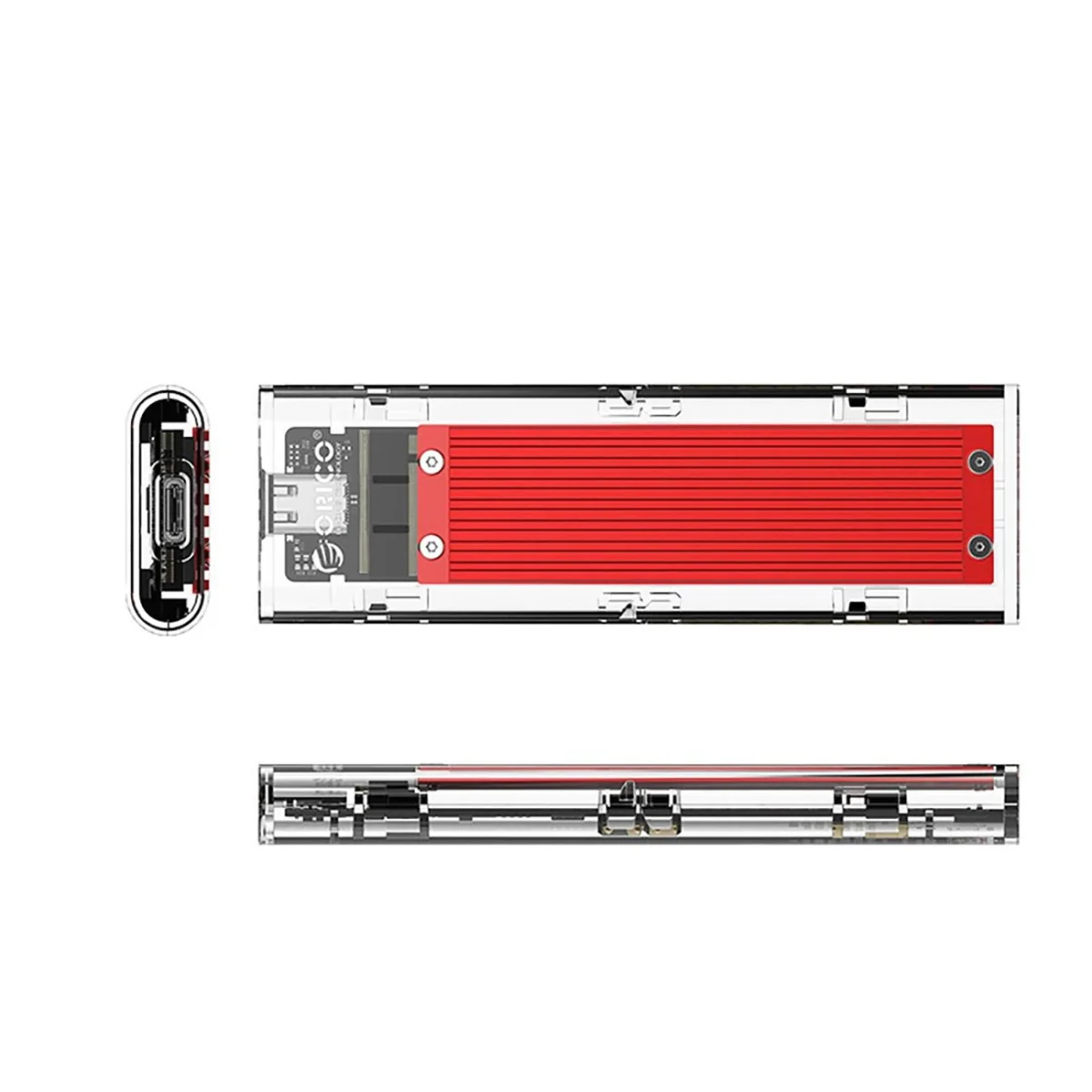 Orico TCM2-C3 externý box pre M.2 NVMe SSD USB-C, červený