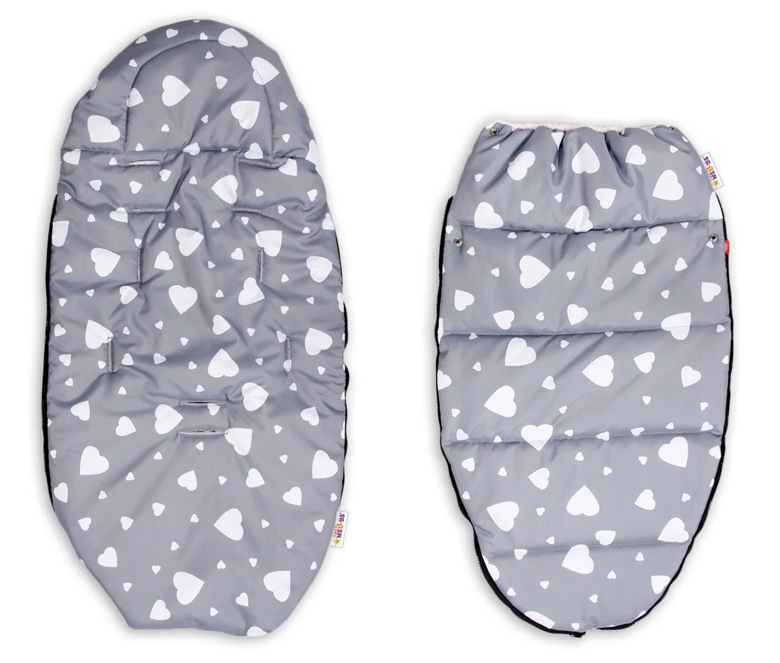 Baby Nellys Fusak maxi s Minky 105x50cm - Flowers, sivý