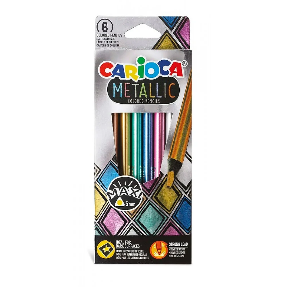Carioca Farbičky MAXI trojhranné 6ks + strúhatko